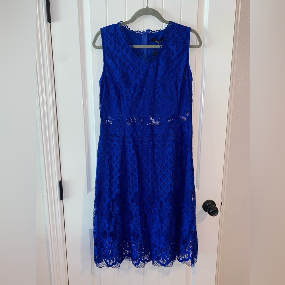 Mixfeer women’s royal blue lace sleeveless dress